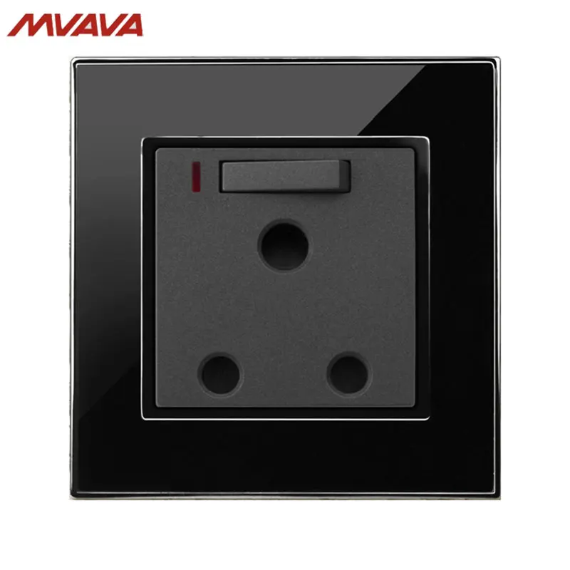 

MVAVA 15A Wall Decoration Switched Socket With Neon 3 Round Pin Receptacle With LED South Africa Standard Outlet Free Shipping