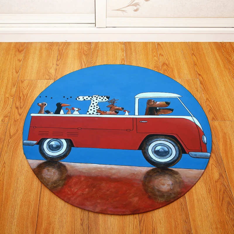 Современная мода Nordic автомобиль собака круглый стул/стол коврики гостиная спальня области ковры декоративные