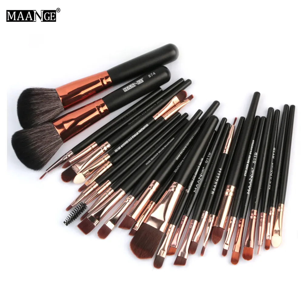 

MAANGE Pro 20/22/27pcs Makeup Brushes Set Foundation Blending Eye Shadow Eyelash Lip Wool Synthetic Make Up Brush Tool Maquiagem