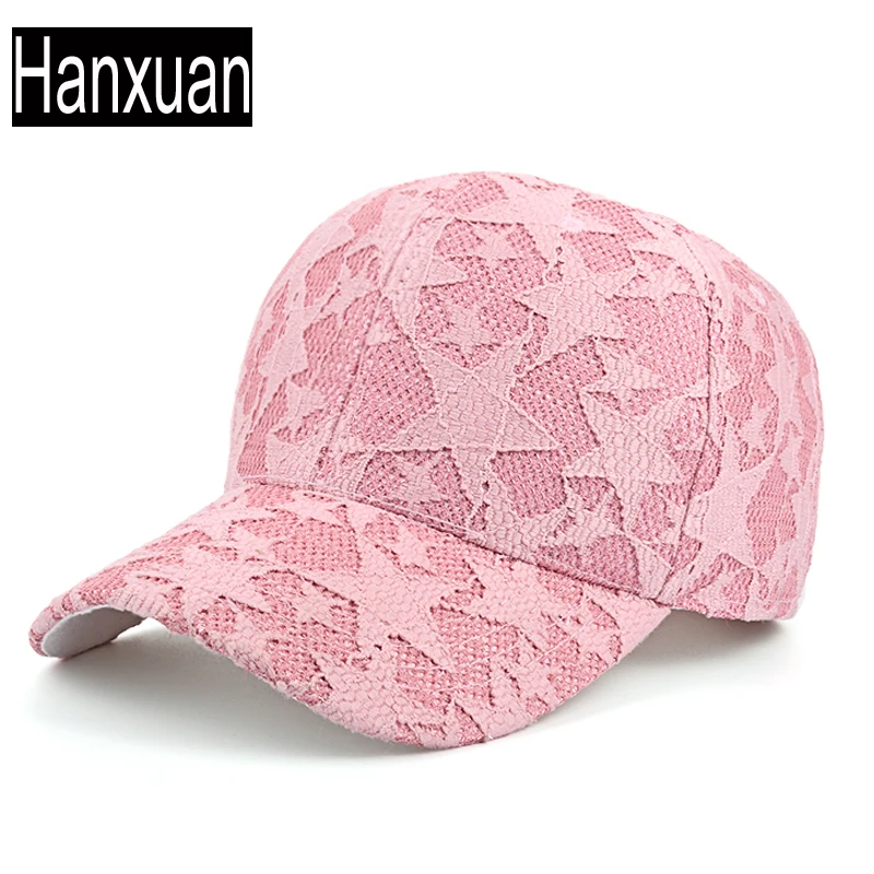Hanxuan Дамской одежды Бейсболки Кружева Лето Sunhat Прекрасные Звезды Отдыха Visor