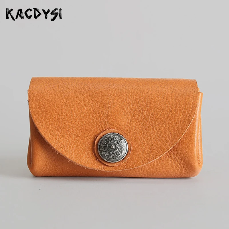 

Genuine Leather Vintage Handmade Mens Wallet Women Coin Purse Short Real Cowhide Small Money Pocket ID Card Holder Male Coin Bag