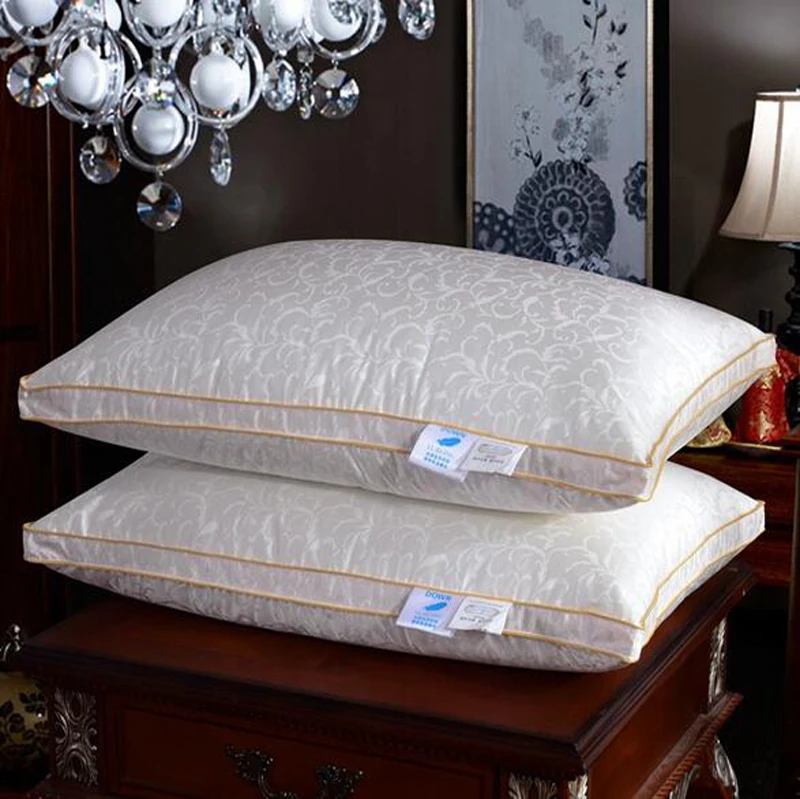 Goose Down Pillow/Neck Pillow with Goose and Silk Pillows Cover Fast