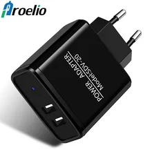 

Proelio 5V 2.4A Universal USB Charger Smart Travel Adapter Wall Portable EU Plug Mobile Phone Charger for iPhone Samsung Huawei