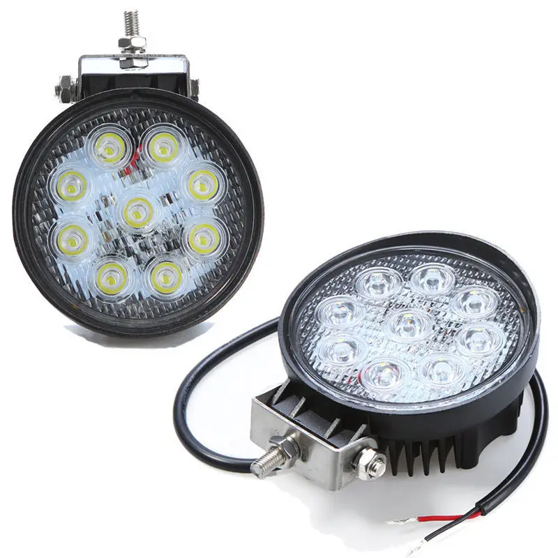

Free Shipping New 1755LM Flood Bright 6" 9 LED 27W High Power Work Light Round ATV Boat Offroad Fog DRL Headlight DC 10-30V