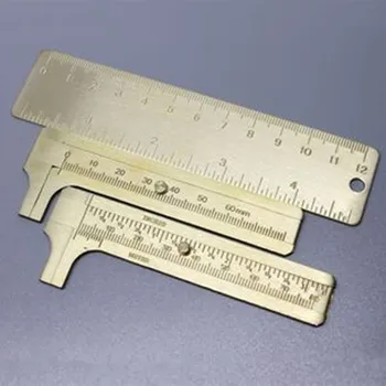 

Retro Brass Ruler Vernier Caliper Brass Rulers for Measuring Holes EDC Portable Clipers Ruler Metal the Office & School Supplies