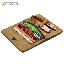 Роскошный подлинный кожаный чехол для карты, визитница для мужчин и женщин, кредитная карточка для паспорта, сумка для паспорта с 1 шт. кабелем Andriod