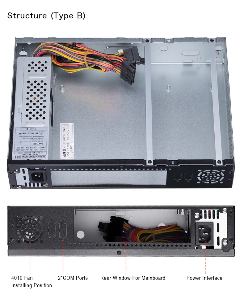 E. mini 2007C вертикальный мини ITX чехол с вентилятором USB аудио HDD SATA Micro ATX чехол s для ПК без источника питания