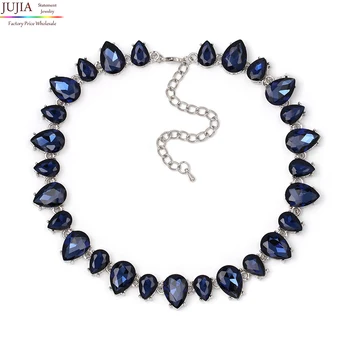 

NEW High Quality full crystal necklaces fashion choker design chunky luxury collar crystal statement necklace for women