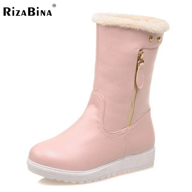 

Gladiator Snow Boots Half Short Flats Boot Warm Thickened Fur Plush Winter Mid Calf Snow Boots Woman Shoes Size 34-40