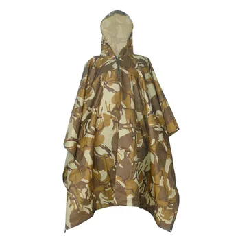 

Camouflage Rain Poncho Multifunction Military Outdoor Tools Emergency Outdoor Camping served Rain Poncho Shelter Ground Sheet