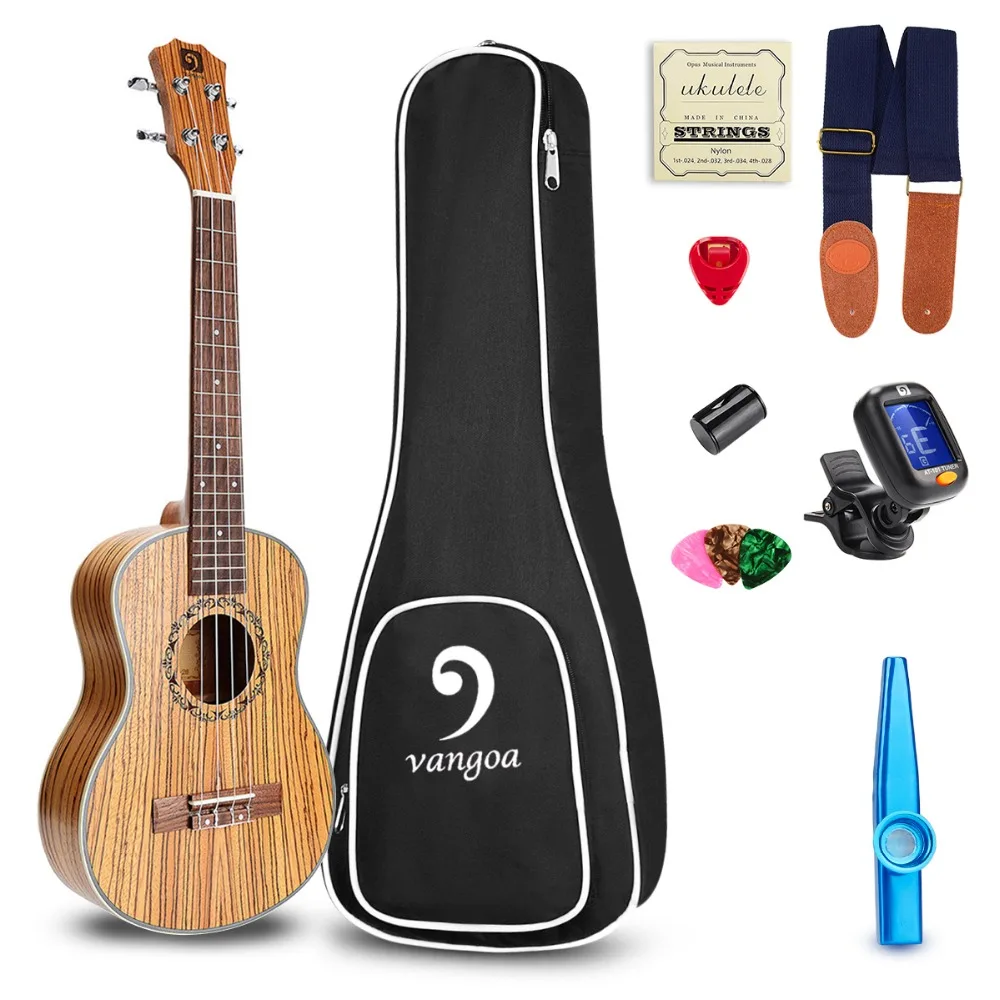 

23 inch Concert Ukulele Zebra Wood Acoustic Ukulele Uke Hawaii Guitar Mini Guitar Guitalele Beginner Kit