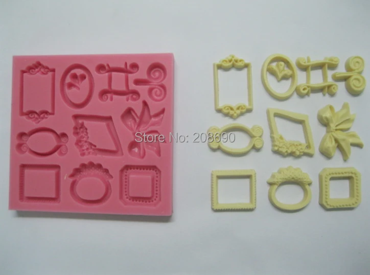 Sugar bakery silicone mold mold tie frame ring pattern Sugar lace silicon Mold Fondant Cake polymer clay