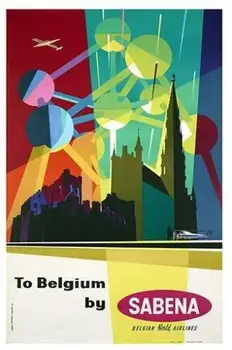 

sabena airline VINTAGE TRAVEL SILK POSTER Decorative painting 24x36inch