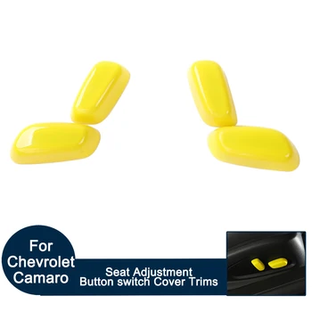 

Car Styling Seat Adjustment Button Switch Cover Trims Fit For Chevrolet Camaro 2017+ 4PCS Yellow Decorative Interior Accessories
