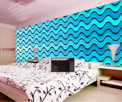 В обычный 3D фрески, Трехмерная динамический волна линия, Гостиная диван телевизор спальня фон стена бумага