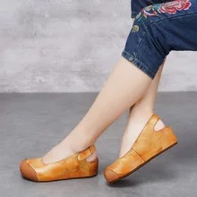Sandálias De Couro das mulheres 3.5 Centímetros de Salto Alto Sapatos Dedo Do Pé redondo 2019 Verão Sandálias de couro Feitos À Mão Das Senhoras Retro Mulheres Sandálias