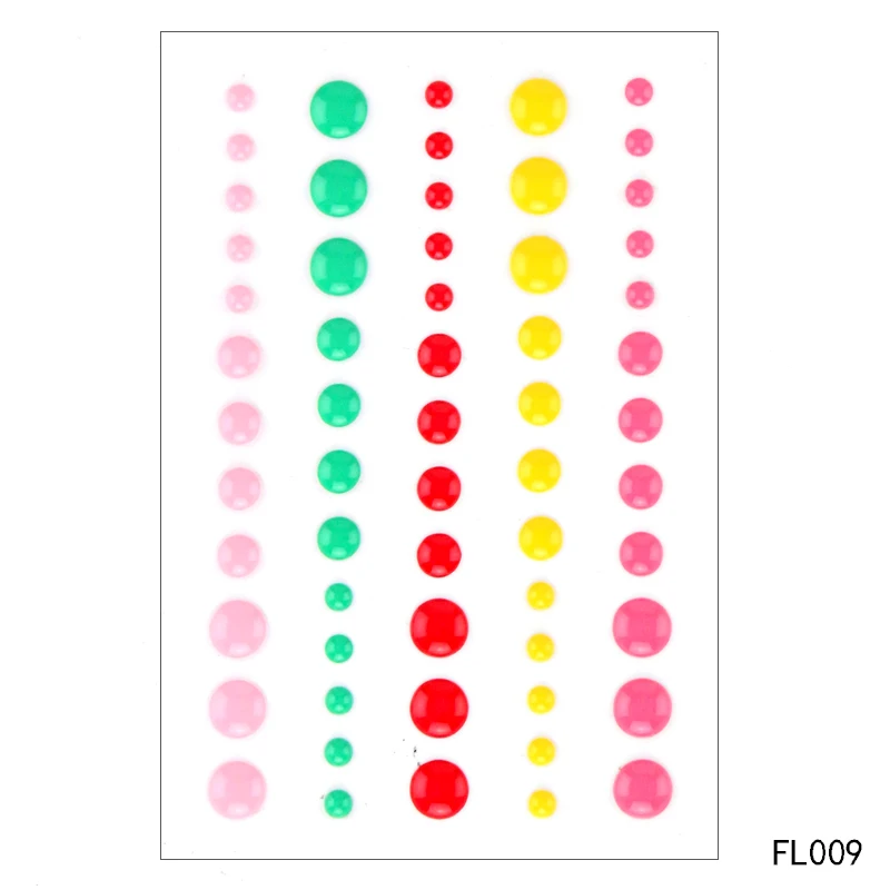 Красочные сахарные спринклеры самоклеющиеся эмалированные точки смолы наклейки для скрапбукинга/поделки/Декор с помощью открыток - Цвет: FL-009(4Pcs)