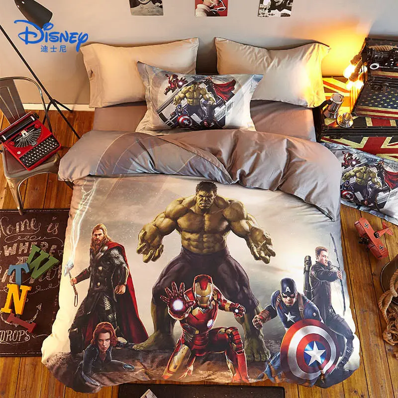 Disney роскошный комплект постельного белья Marvel, двойной/Одноместный/большой размер, для мальчиков, декор в спальню, 3d постельное белье, пододеяльник, комплект простыней, parrure de lit - Цвет: see chart