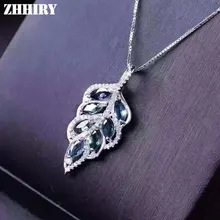 Женское натуральное сапфировое ожерелье, подвеска из натурального серебра 925 пробы, женский золотистый элегантный браслет с цепочкой ZHHIRY