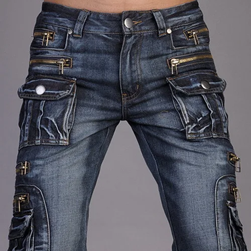 blue designer pants