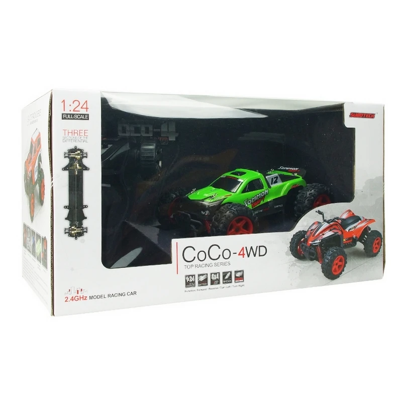 4WD Радио RC Автомобиль 2 4G 4CH 1:24 масштаб высокая скорость внедорожный гонщик