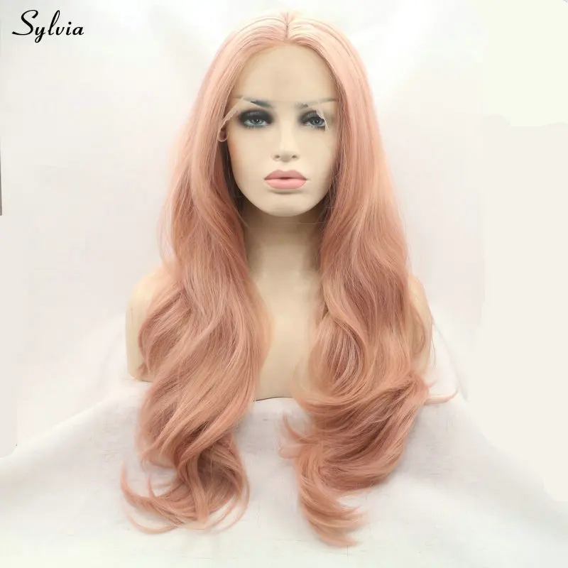 rose gold synthetic lace front wig (3)