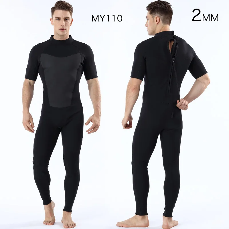 2mm Neoprene Shorty Men Swimming Wetsuit 2018 Swimsuit Plus Size S-2XL Black Swimwear Snorkeling Surfing Diving Wet Suit