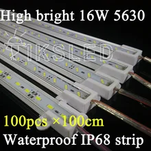 100 шт./лот 1 м SMD 5630 Жесткая водонепроницаемая лента 5630 Жесткая лента 5630 водонепроницаемая лента с клеем slicone, для использования на открытом воздухе