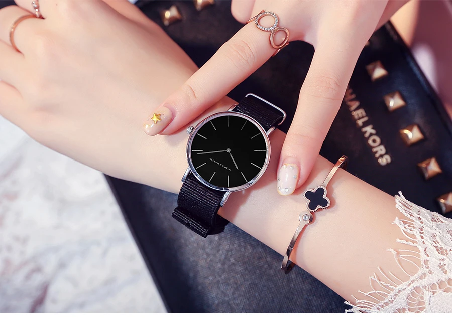 HANNAH MARTIN Брендовые Часы для женщин модные роскошные часы унисекс нейлон мужские кварцевые простые ультра тонкие наручные часы Relogio Masculino