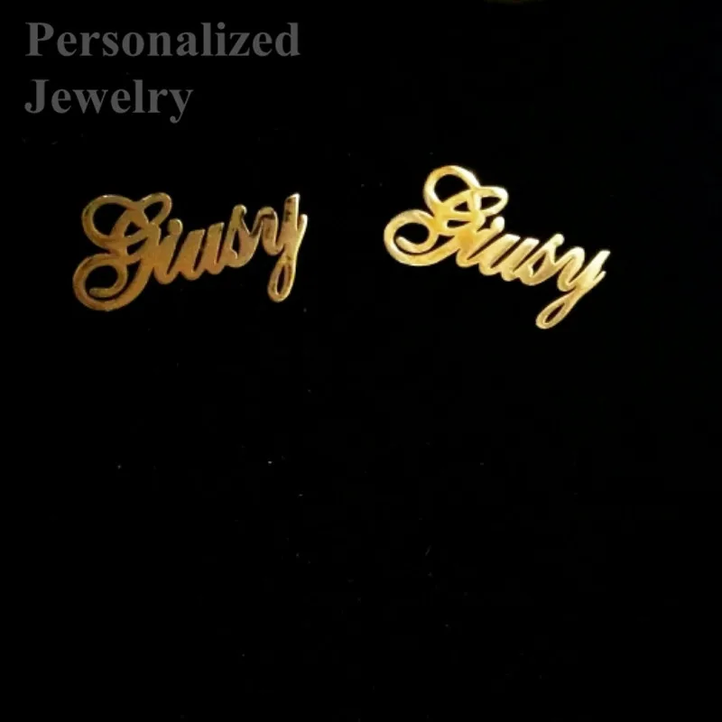2018 Fashion Customize Name Earrings Personalized Studs Monogram Initials Letter Stud for Women Men Best Special Gift | Украшения и