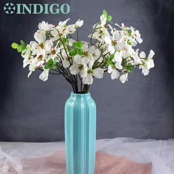 

INDIGO- 5 Stems {12 Flower/Stem} White Daisy Cosmos Calliopsis Artificial Silk Wedding Flower Home Party Event Interior Trim