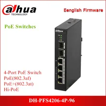 Сетевой видеорегистратор Dahua DH-PFS4206-4P-96 двухслойная управляемый коммутатор питания через Ethernet 4-Порты и разъёмы PoE управляемый коммутатор Поддержка IEEE802.3af, IEEE802.3at, совмещенный дальний/PoE