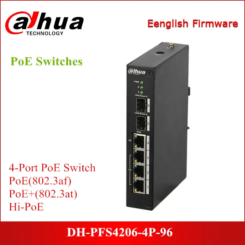 Dahua DH PFS4206 4P 96 двухуровневый управляемый коммутатор PoE 4 портовый поддержка IEEE802.3af