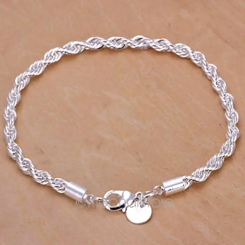 

Korea Fashion Women Stylish Charming Twist Silver Plated Bracelet Cuff Bangle Hand Chain Valentine's Xmas Gifts