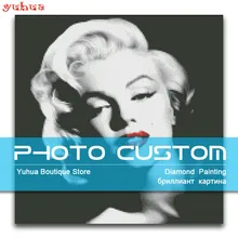 5D DIY Алмазная Картина Вышивка крестом Мэрилин портрет полная круглая Алмазная вышивка, образ полная Мозаика из стразов фото на заказ