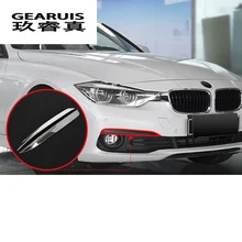 Автомобильный Стайлинг Верхняя и нижняя накладки на фары для BMW F30 3 серии-17 передние фары корректировка бровей крышка наклейки, автоаксессуары