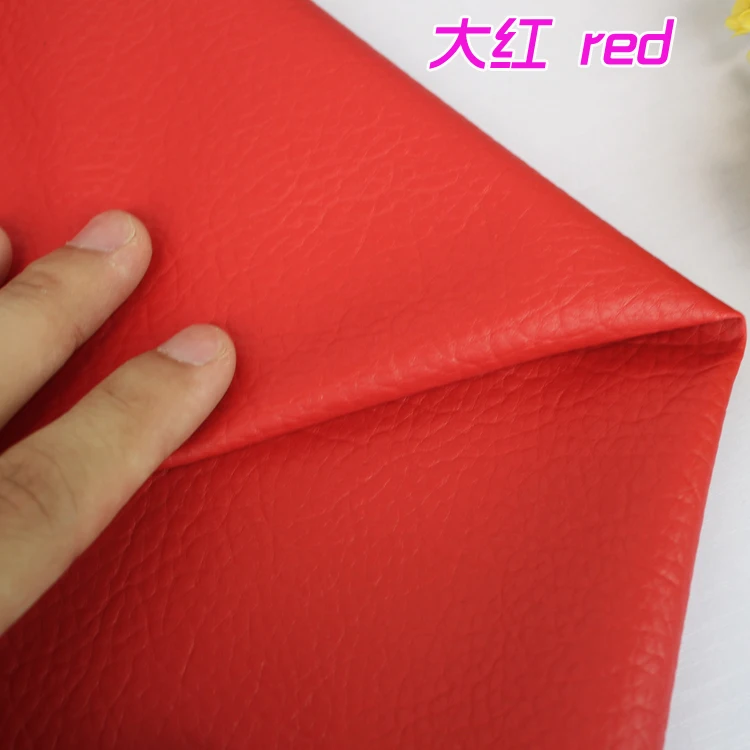 

Red Big Lychee Pattern PU Synthetic Leather Faux Leather Fabric Upholstery Car Interior Sofa Cover 54" Wide Per yard