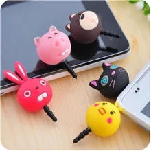 CatXaa наушники 3,5 мм разъем от пыли милые животные кошка свинья кролик медведь курица гарнитура музыкальная пробка для мобильного телефона 3,5 Jack Декор