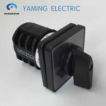 

Changeover switch 10A 4 Position 3 poles rotary Cam switch voltage converter 3 knots black colour silver contact LW8-10YH3/3
