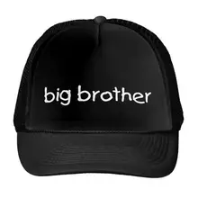 Бейсболка с надписью Big Brother для женщин и мужчин, бейсболка с сеткой, регулируемый размер, черный, белый цвет, Прямая поставка, M-38
