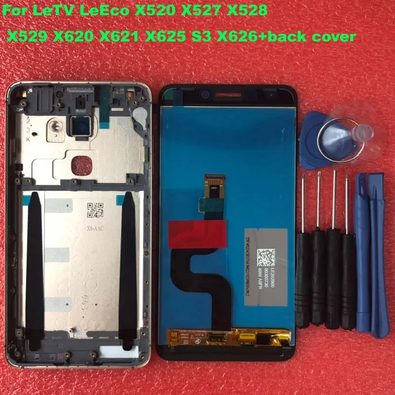 

back cover +Original For LeTV LeEco Le 2 Display Touch Screen for LeTV LeEco S3 X626 LCD Display X620 X526 X527 X520 X522