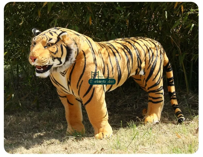 Dorimytrader 110cm Huge Simulated Forest Animal Tiger Plush Toy 43'' Large Stuffed Simulated Tiger Doll Great House Decoration DY60728 (1)