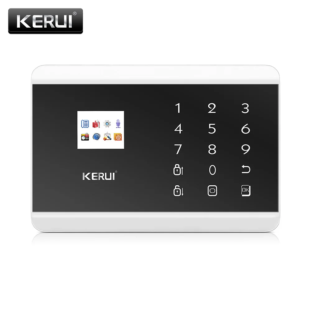 KERUI, 8218G, белая, черная панель управления будильником, Android, IOS, приложение, управление, GSM PSTN, домашняя охранная сигнализация - Цвет: Черный