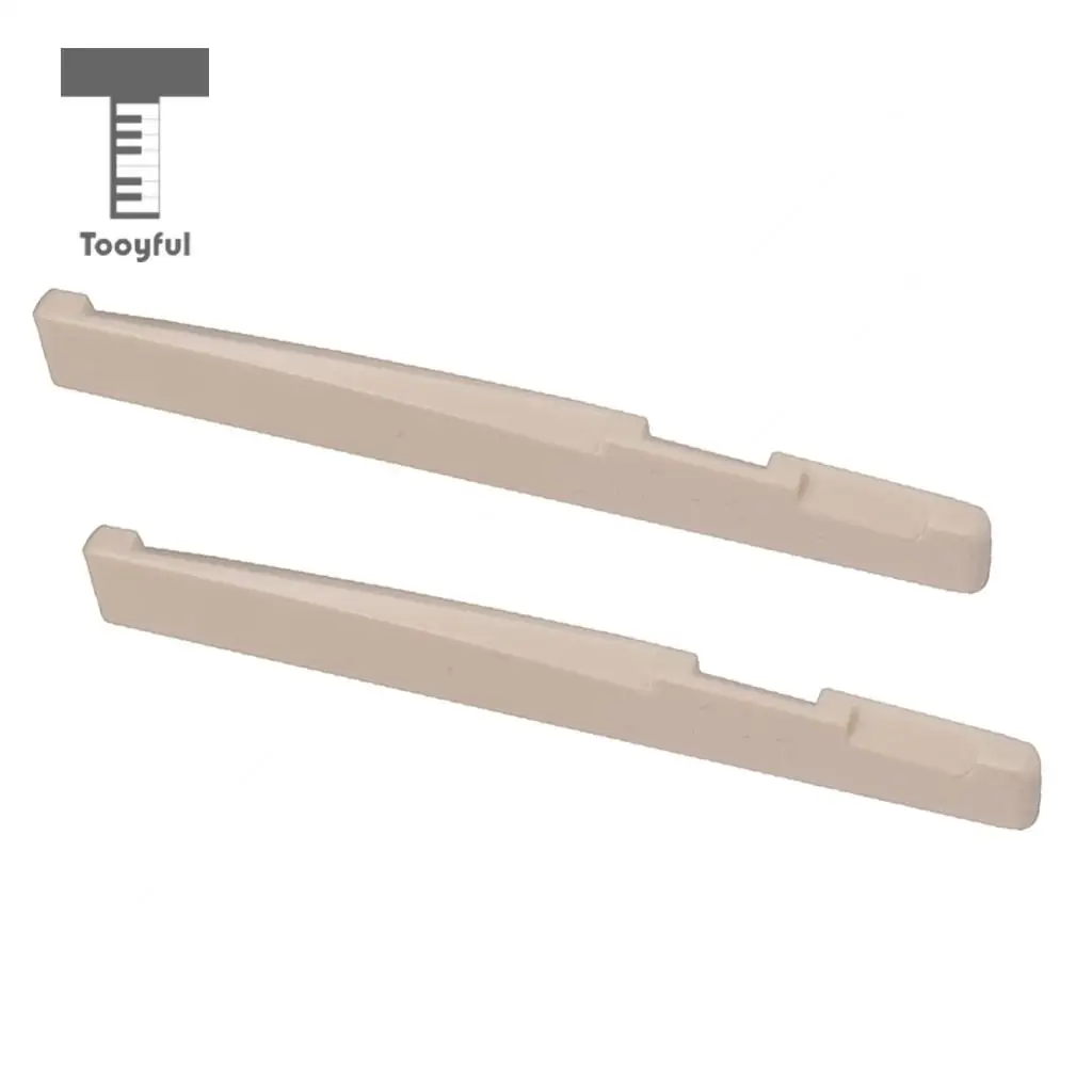 Tooyful Durable 2 Pieces Black Plastic Slotted Acoustic Guitar Bridge Saddles DIY Musical Instrument Accessory
