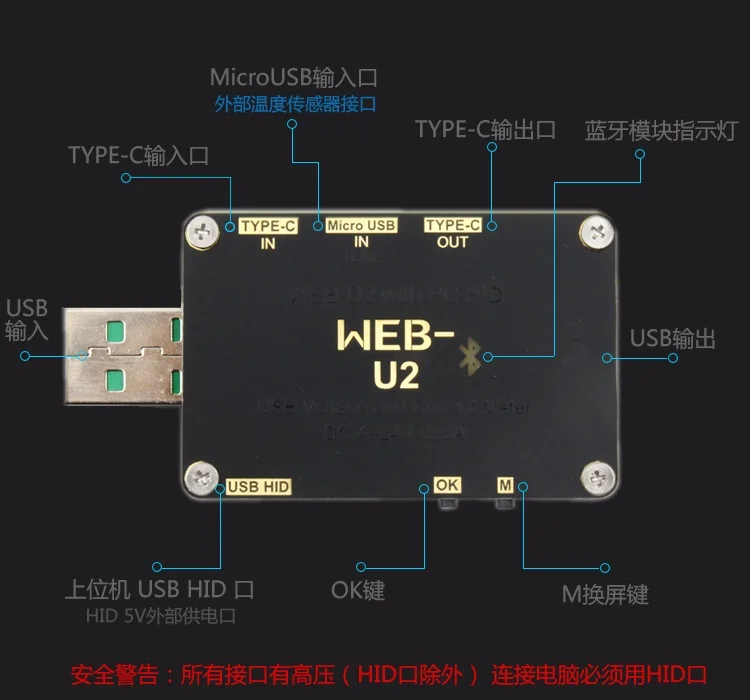 WEB-U2 измеритель тока и напряжения USB тест er QC4+ PD3.0 2,0 PPS протокол быстрой зарядки тест емкости