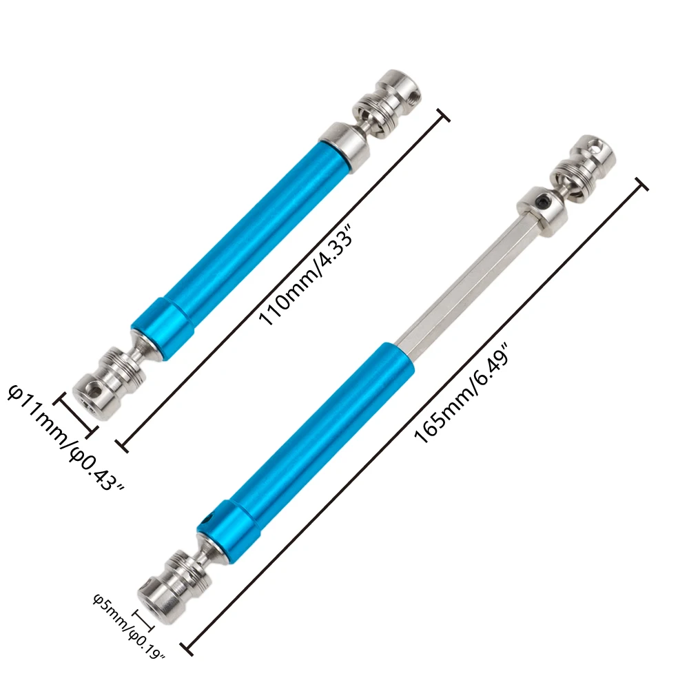 

2pcs Drive Shaft CVD 110mm to 160mm For RC 1/10 Axial SCX10 Scale Rock Crawler Truck Car Tamiya Axial Traxxas TRX-4