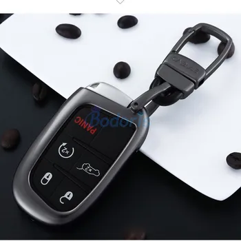 

Titanium Alloy Key Chains Case Ring Cover Chrome Car Styling For Jeep Grand Cherokee 2014-2018 Accessories