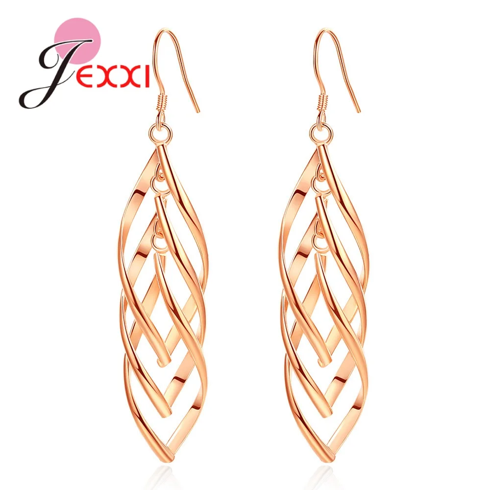 

Boutique 925 Sterling Silver Lady Tassel Drop Dangle Earring Geometric Long Ear Line For Women Cartilage Piercing Earings