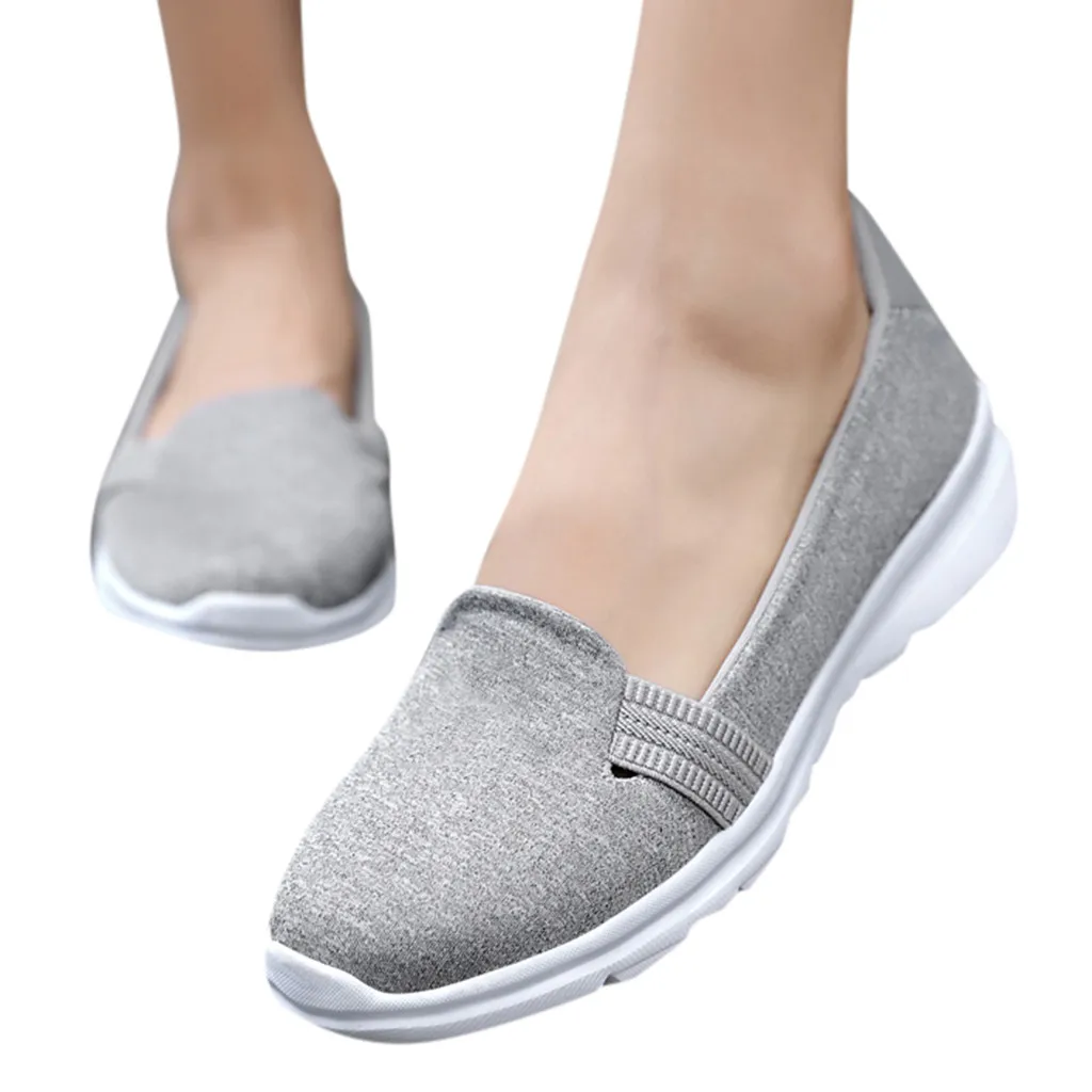 Summer women shoes women Breathable Mesh sneakers shoes ballet flats ladies slip on flats loafers shoes Plus size#N3