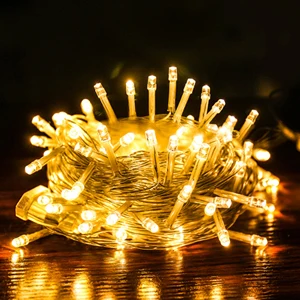 10 м светодиодный гирлянды AC 220 V Праздничная лампа Водонепроницаемый для вечерние свадебные сад, волшебная лампа, рождественские украшения для дома на открытом воздухе - Испускаемый цвет: Цвет: желтый